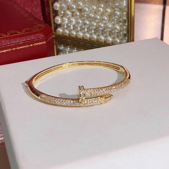 Jewelry - Juste un Clou Pavé Nail Bracelet Gold S925